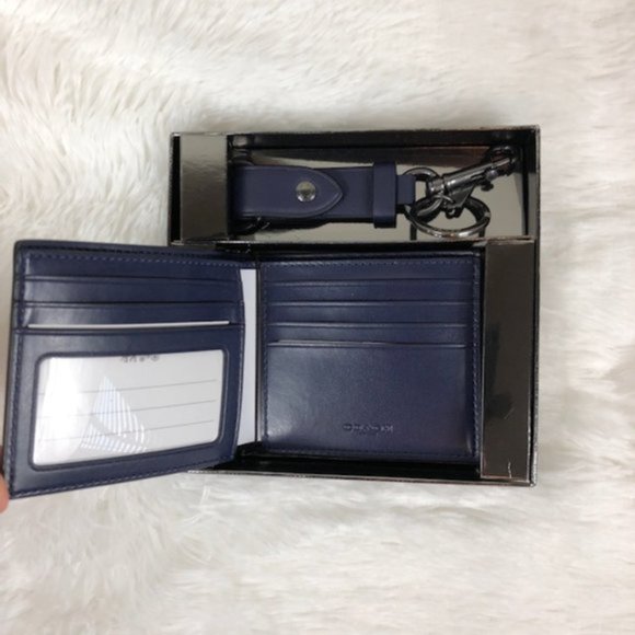 Coach Boxed Id Billfold Wallet Key Fob Set - Picture 4 of 4